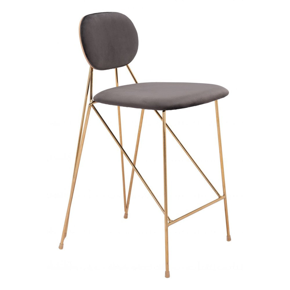 Georges Upholstered Metal Counter Height Stool