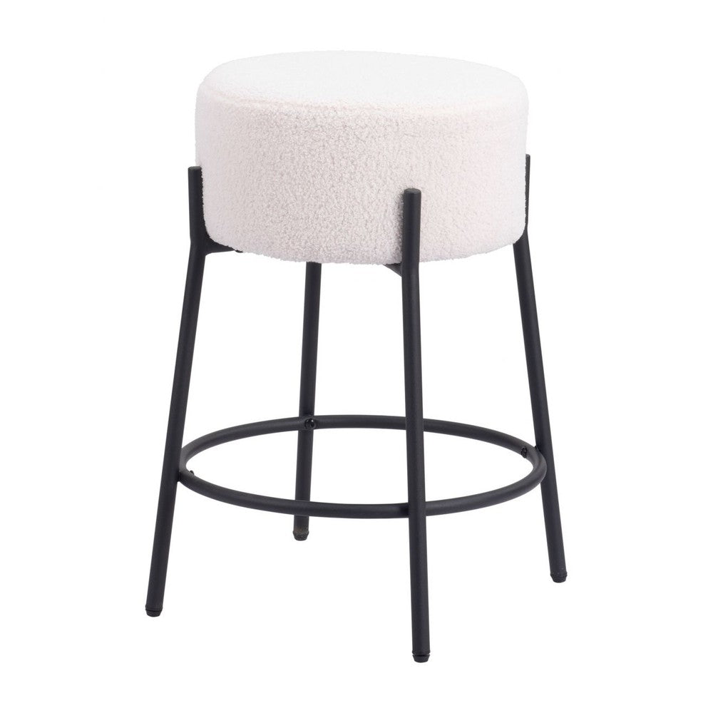 Blanche Upholstered Metal Bar Stool