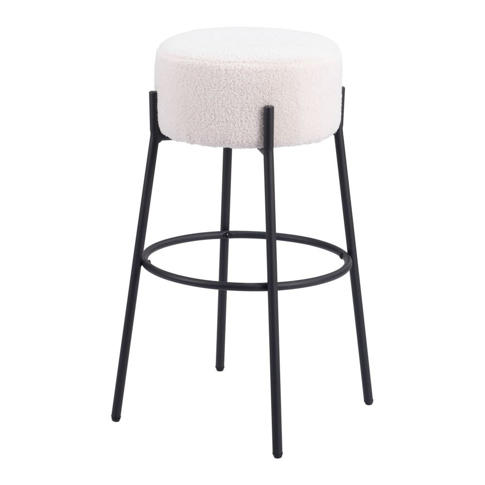 Blanche Upholstered Metal Bar Stool