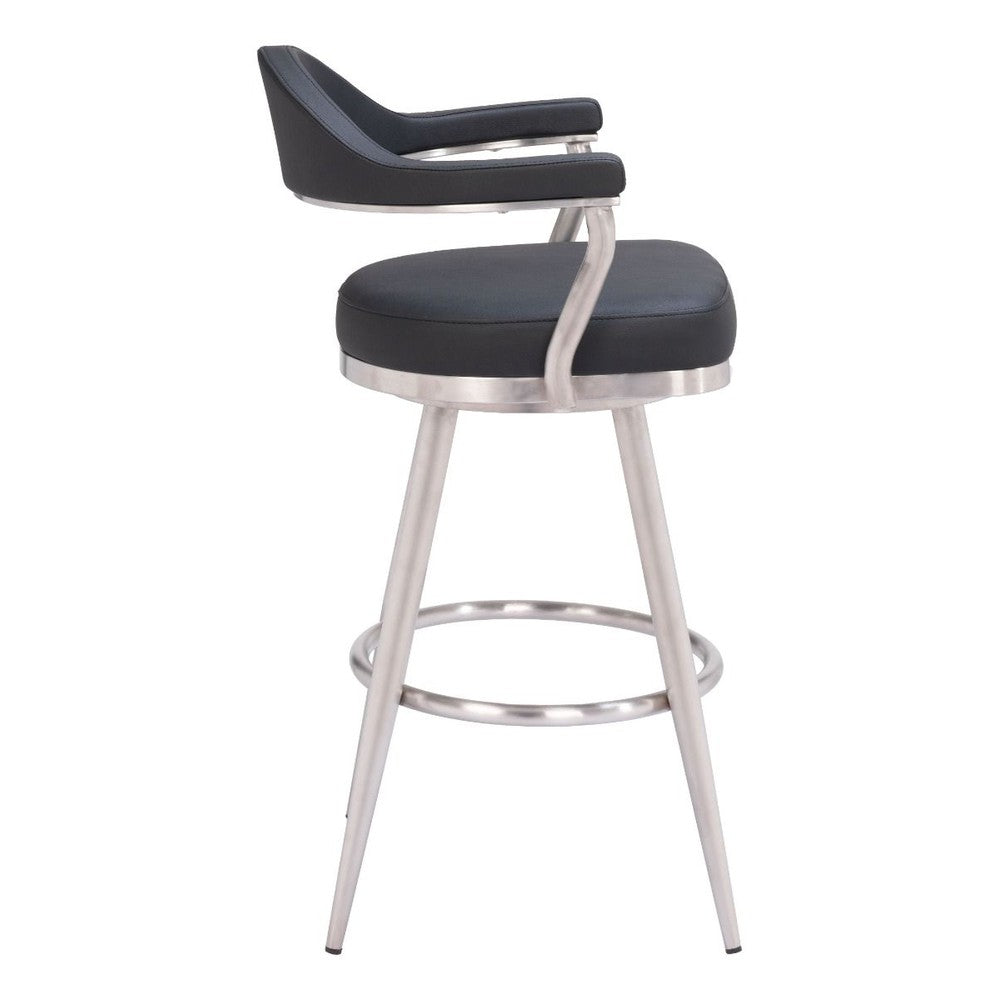 Vagur Swivel Barstool Black