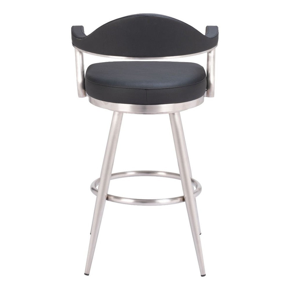 Vagur Swivel Barstool Black