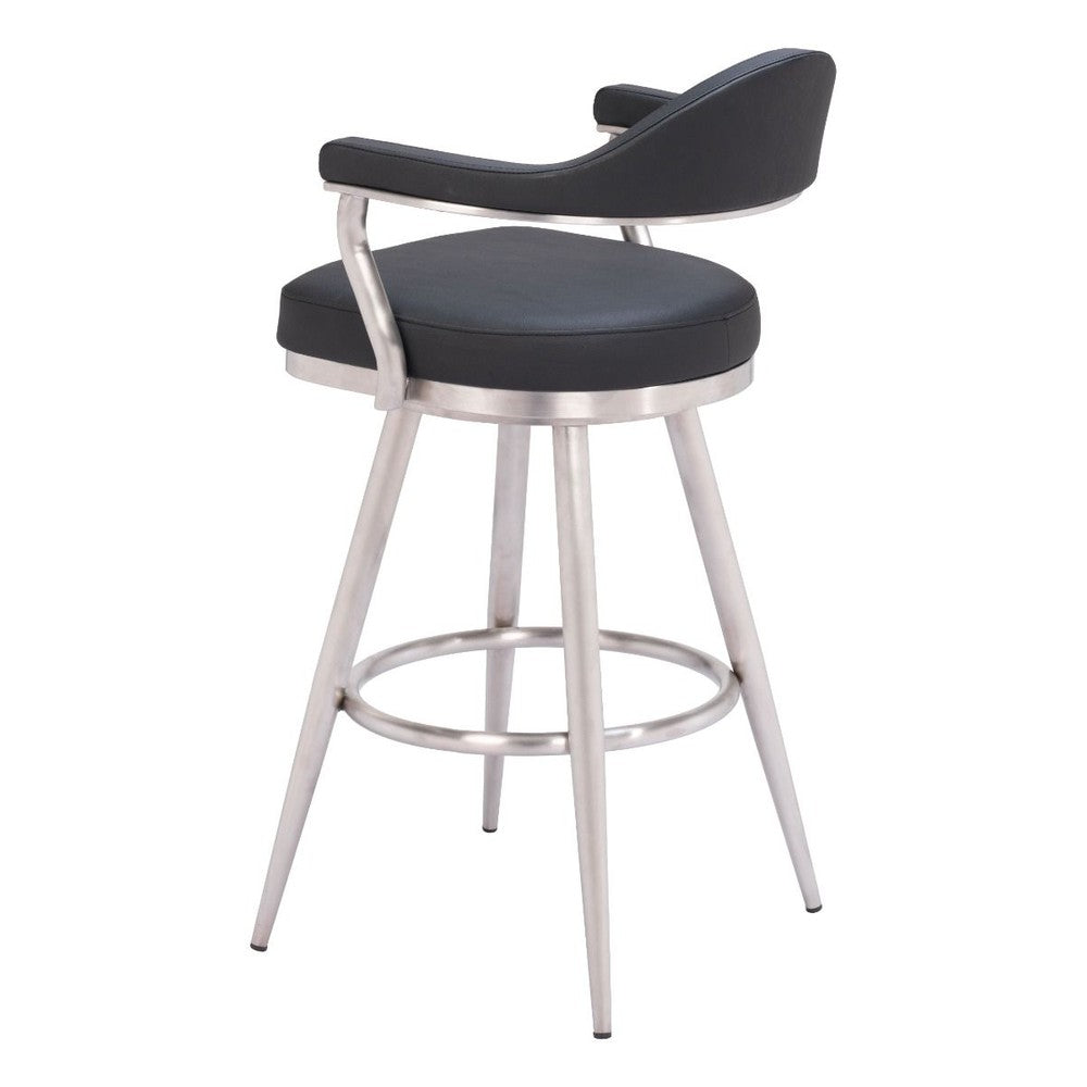 Vagur Swivel Barstool Black