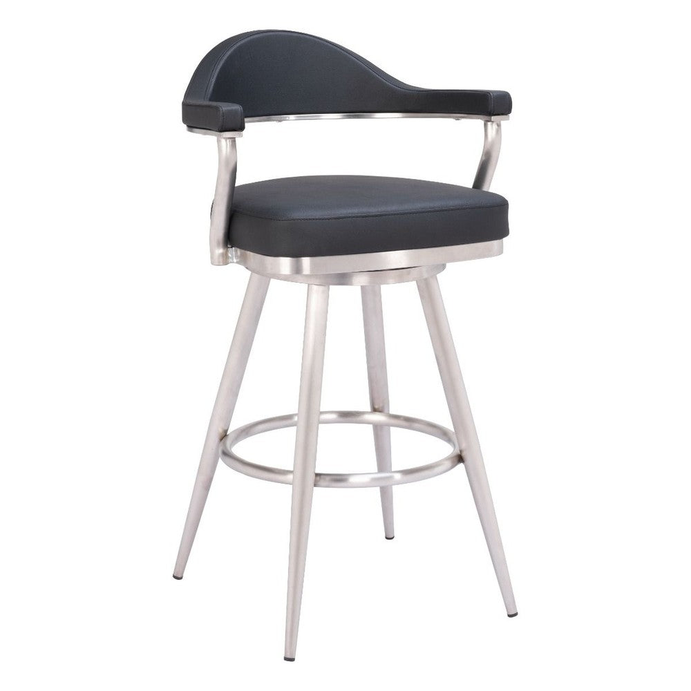 Vagur Swivel Barstool Black