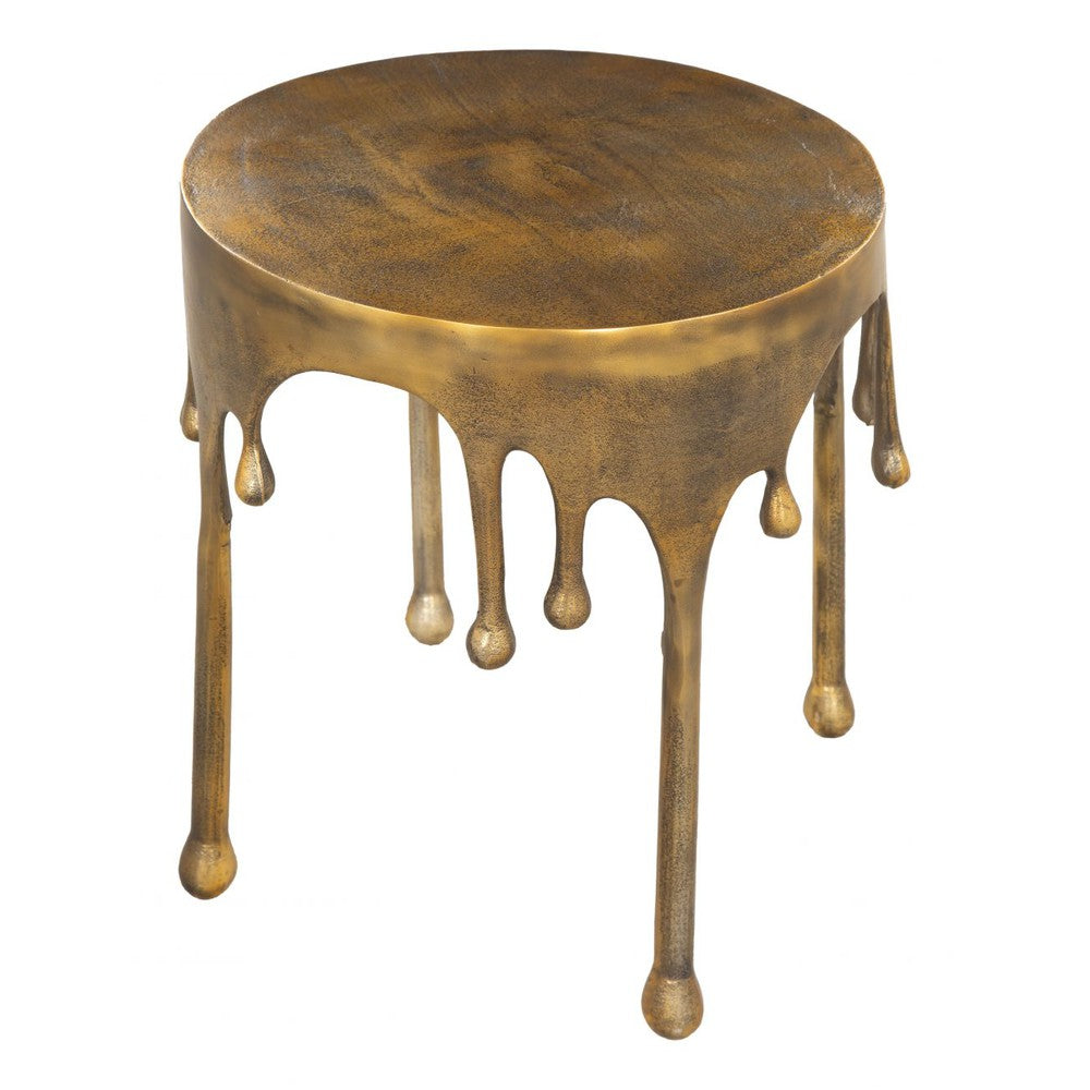 Drip Side Table Antique Brass