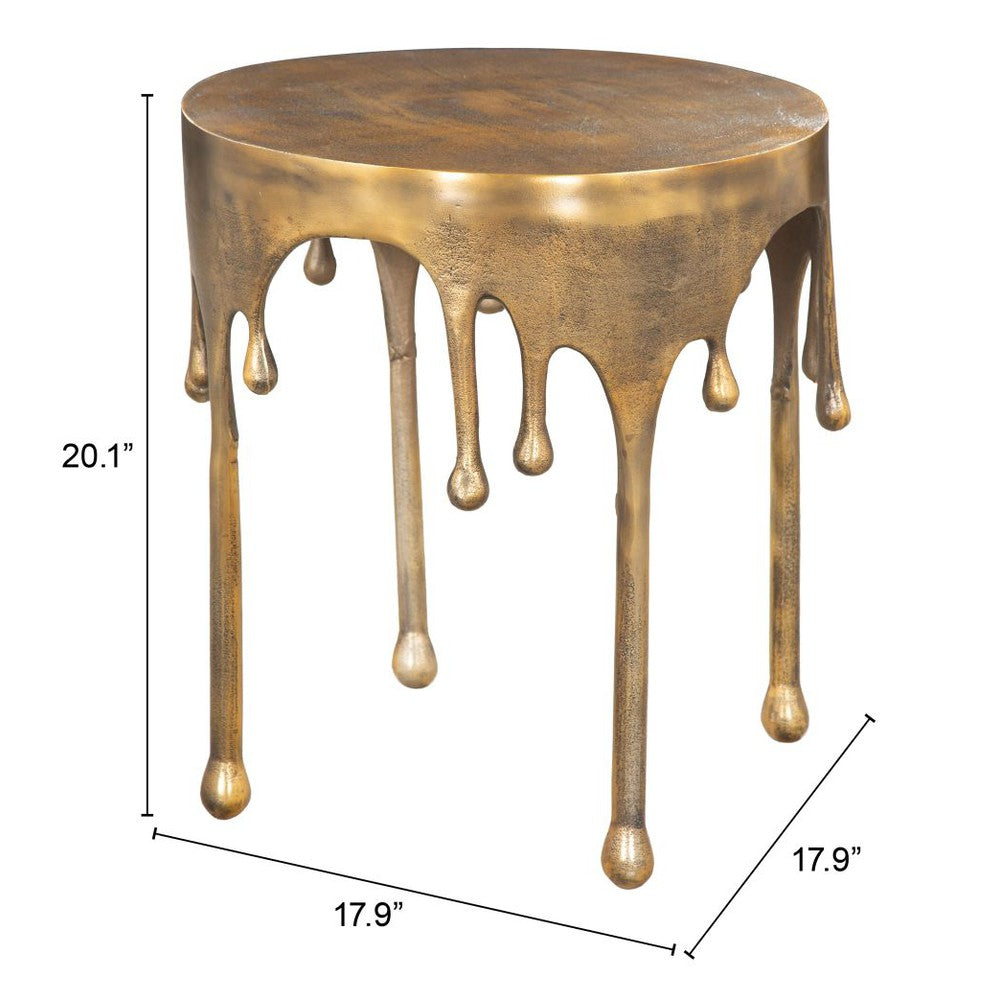 Drip Side Table Antique Brass