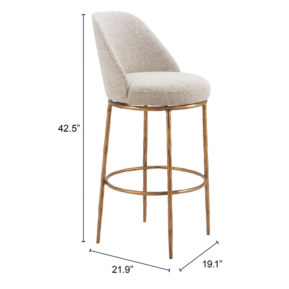 Nordhavn Upholstered Swivel Bar Stool