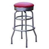 Chrome Double Ring Bar Stool