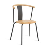 Shu Modern Wood Side Chair with Metal Frame