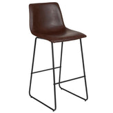 Reagan 30 Inch Commercial Grade LeatherSoft Bar Height Barstools - Set of 2