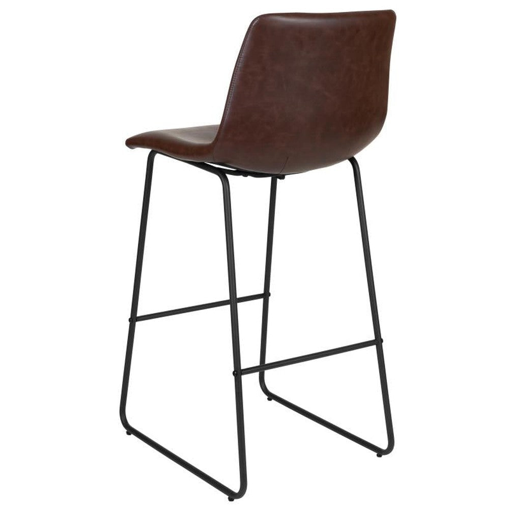 Reagan 30 Inch Commercial Grade LeatherSoft Bar Height Barstools - Set of 2