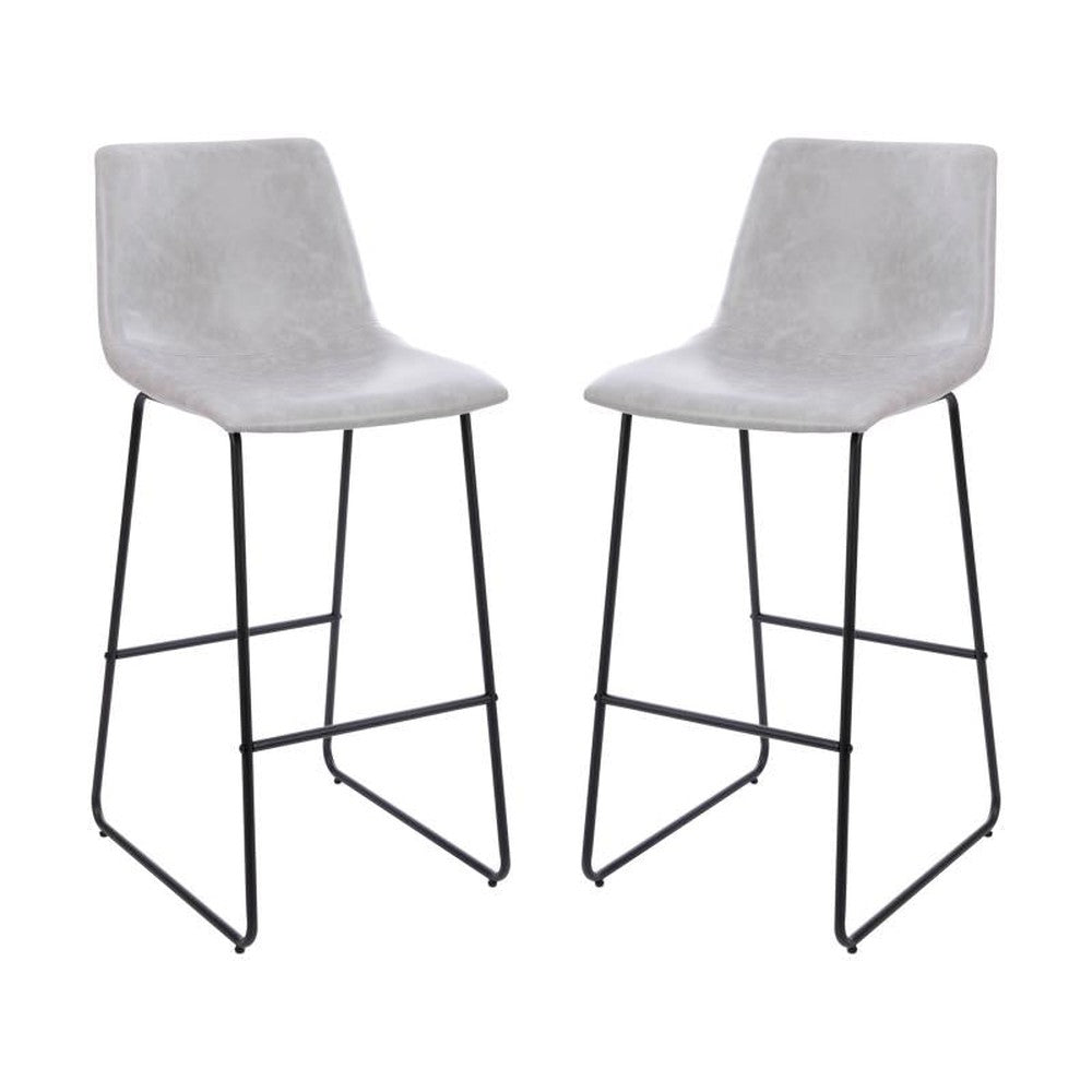 Reagan 30 Inch Commercial Grade LeatherSoft Bar Height Barstools - Set of 2