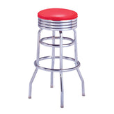 Custom Chrome Double Ring Swivel No Back Bar Stool