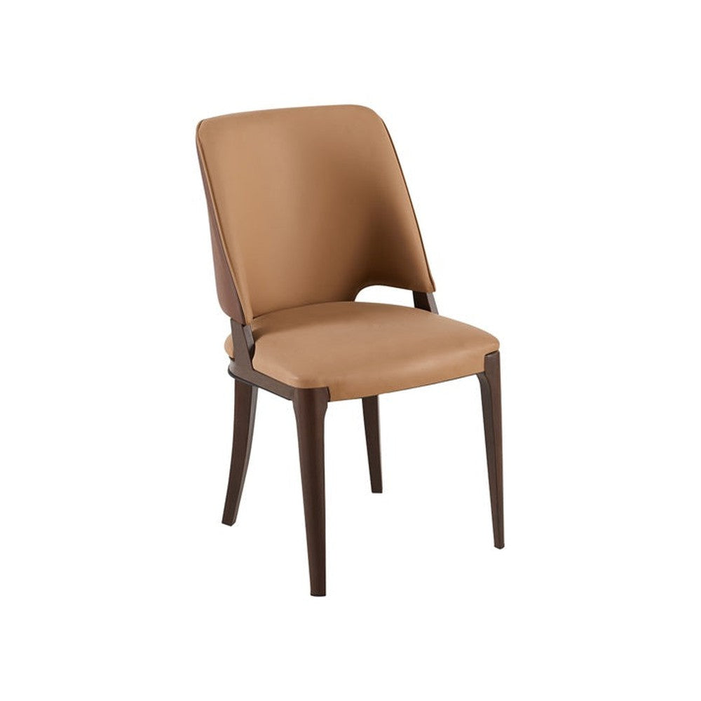 Brown Modern Upholstered Dining Chair