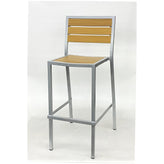 Outdoor All Aluminum Synthetic Teak Bar Stool