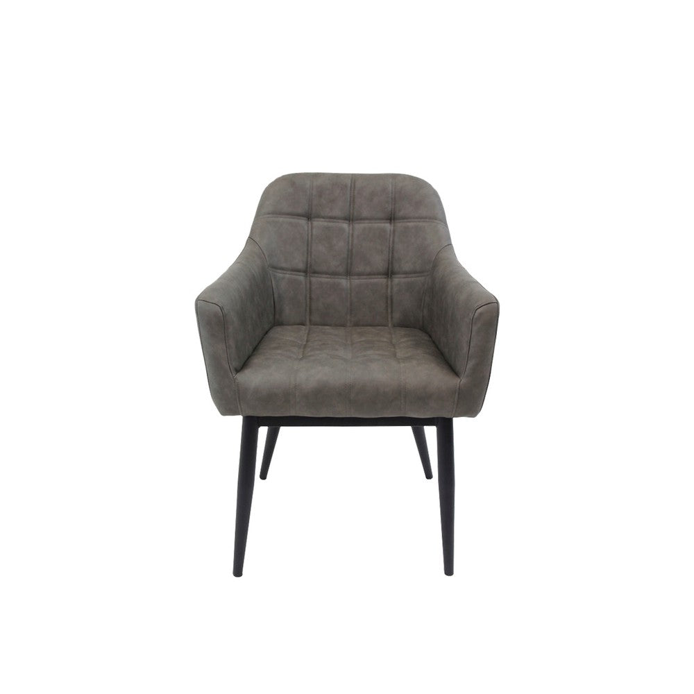 Light Gray Upholstered PU Leather Armchair