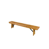 Rustic Solid Pine Folding Farm Bench 96"