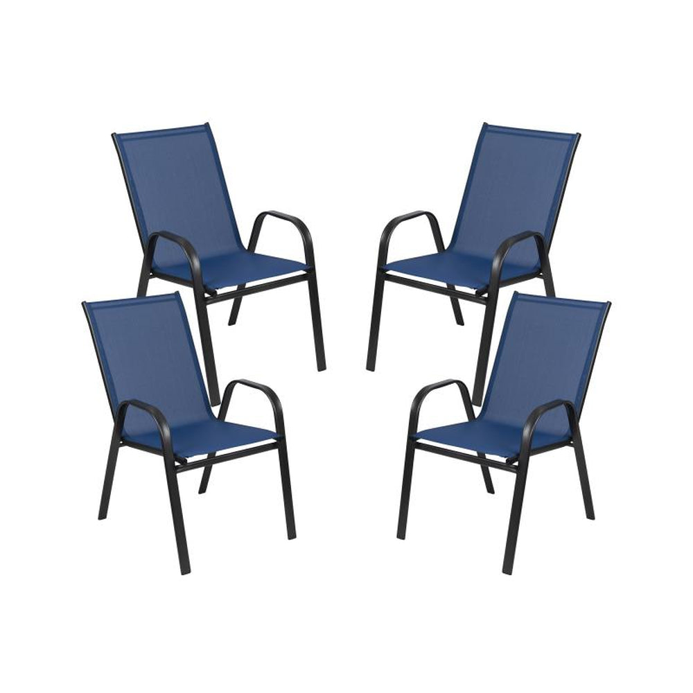 Brazos Series Outdoor Stack Chairs with Flex Comfort Material - Pack of 4