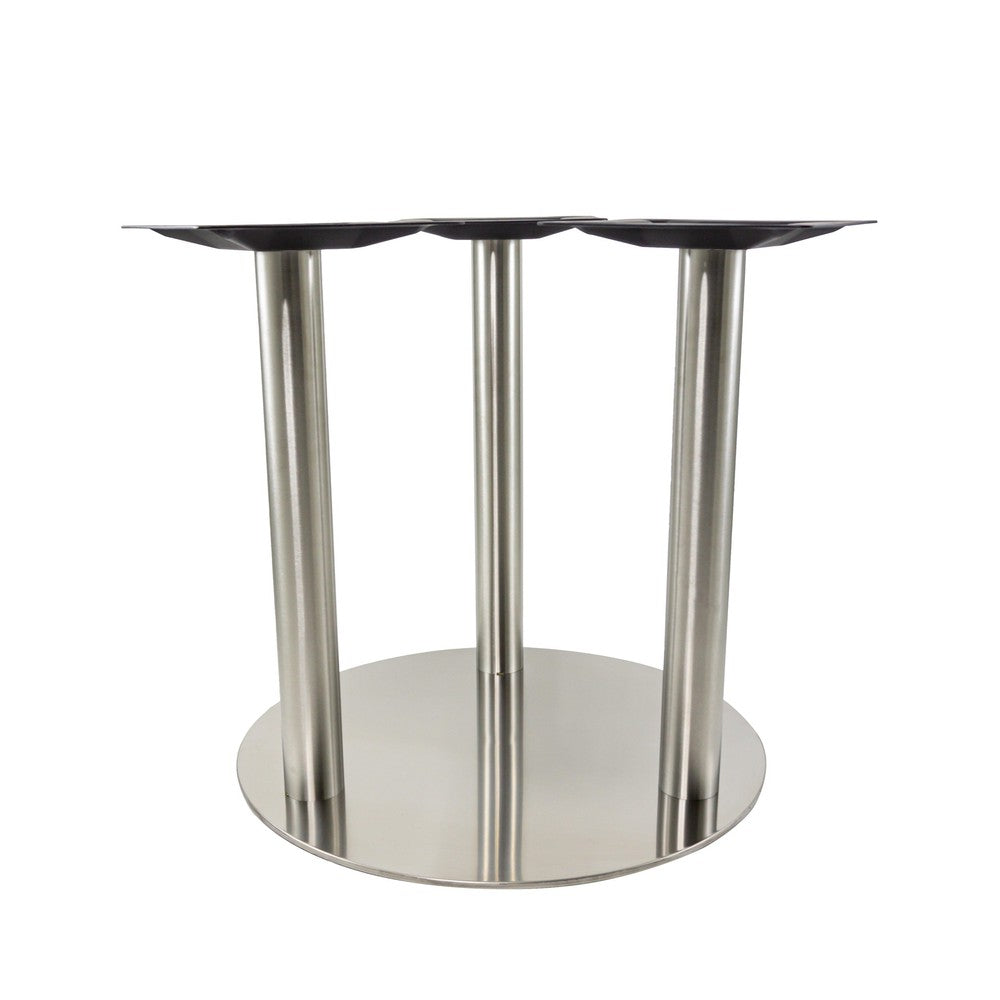 Turin Outdoor 29" Round Stainless Steel Tri Column Table Base