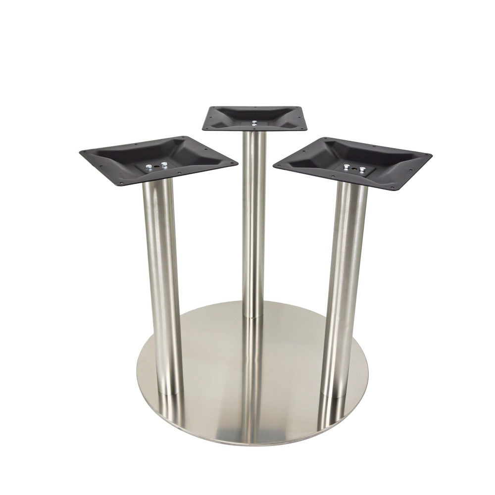 Turin Outdoor 29" Round Stainless Steel Tri Column Table Base