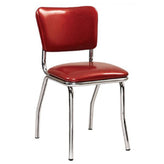 Retro Chrome Upholstered Side Chair