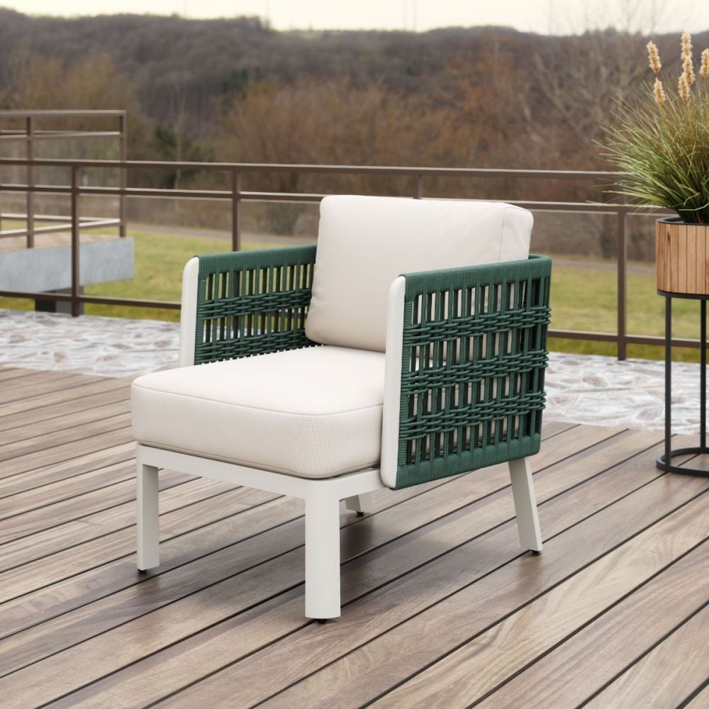 Bridgehampton Outdoor White Lounge Arm Chair