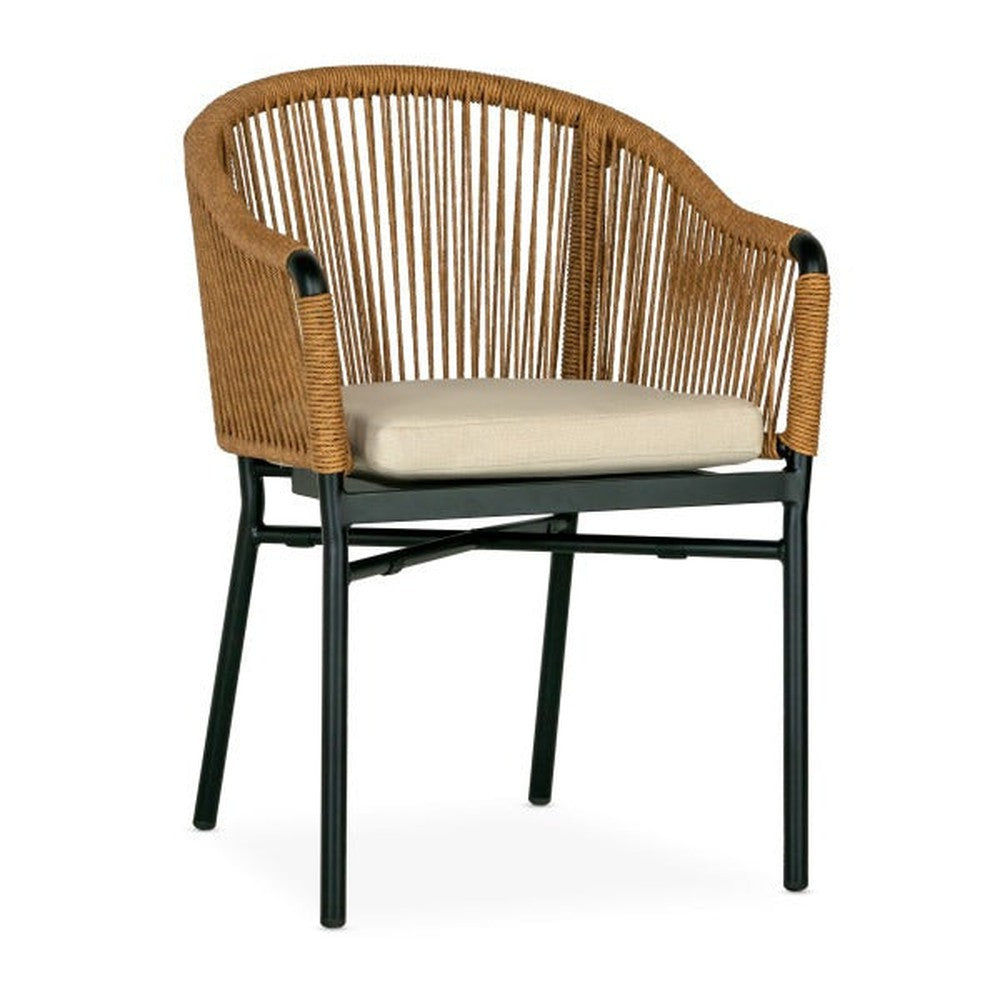 Sydney Woven Synthetic Rope Seat Outdoor Chair with Full Back