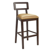 Nova Modern Open Back Upholstered Walnut Finish Bar Stool