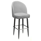 Custom Upholstered Bar Stool with Black Frame