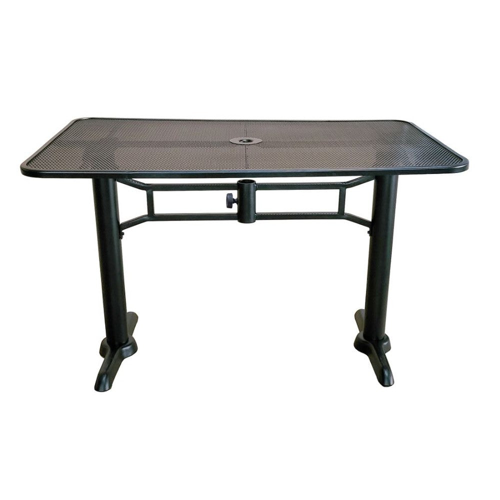 30" x 48" Rectangle Mesh Top Outdoor Table