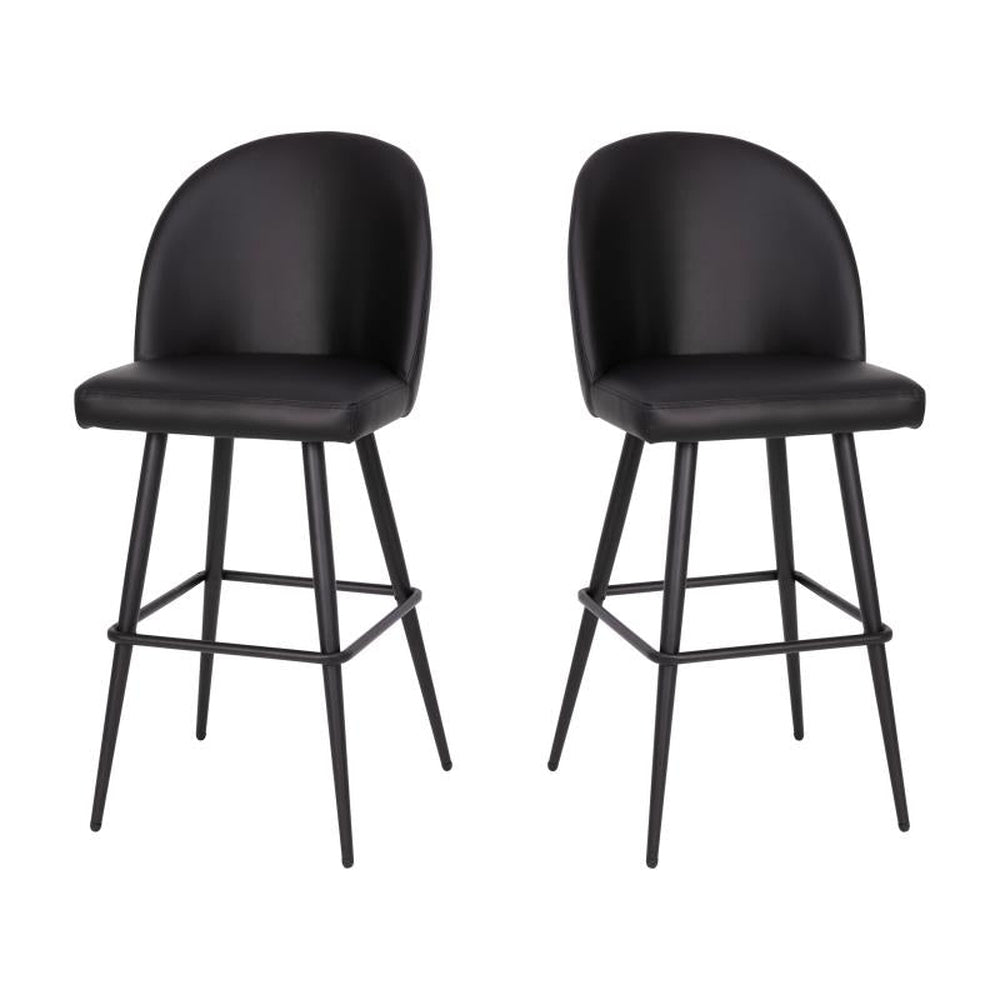 Lyla Modern Armless Counter Height Barstool with Contoured Backrest - Set of 2