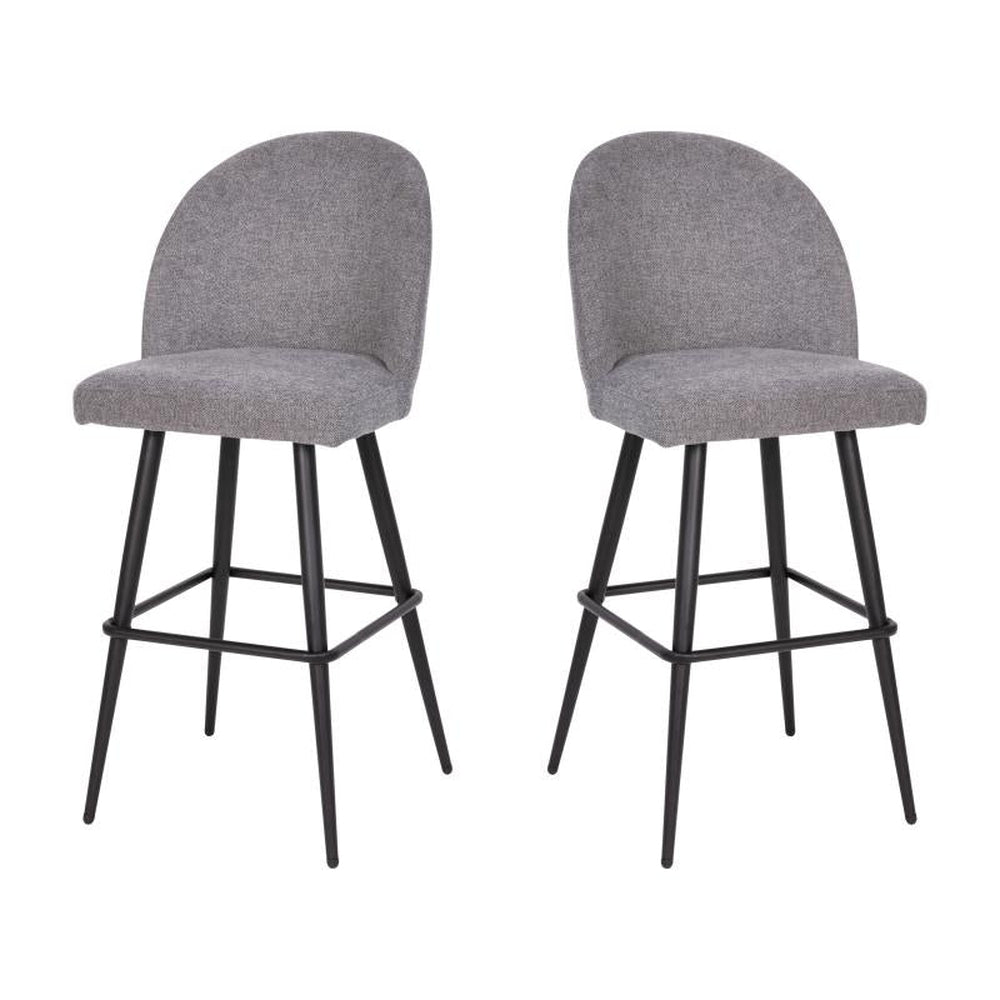 Lyla 30" Modern Armless Barstool with Contoured Backrest - Set of 2