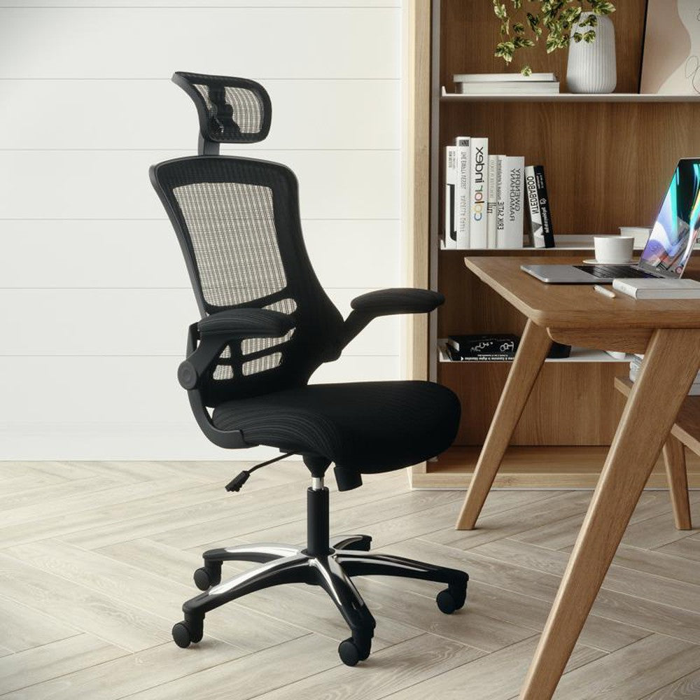 Kelista High-Back Black Mesh Swivel Ergonomic Executive Office Chair