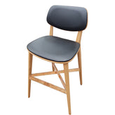 Harbor Series Wood Frame Bar Stool with Black Vinyl Seat