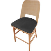 Aurora Series Wood Frame Bar Stool with Black Vinyl Seat