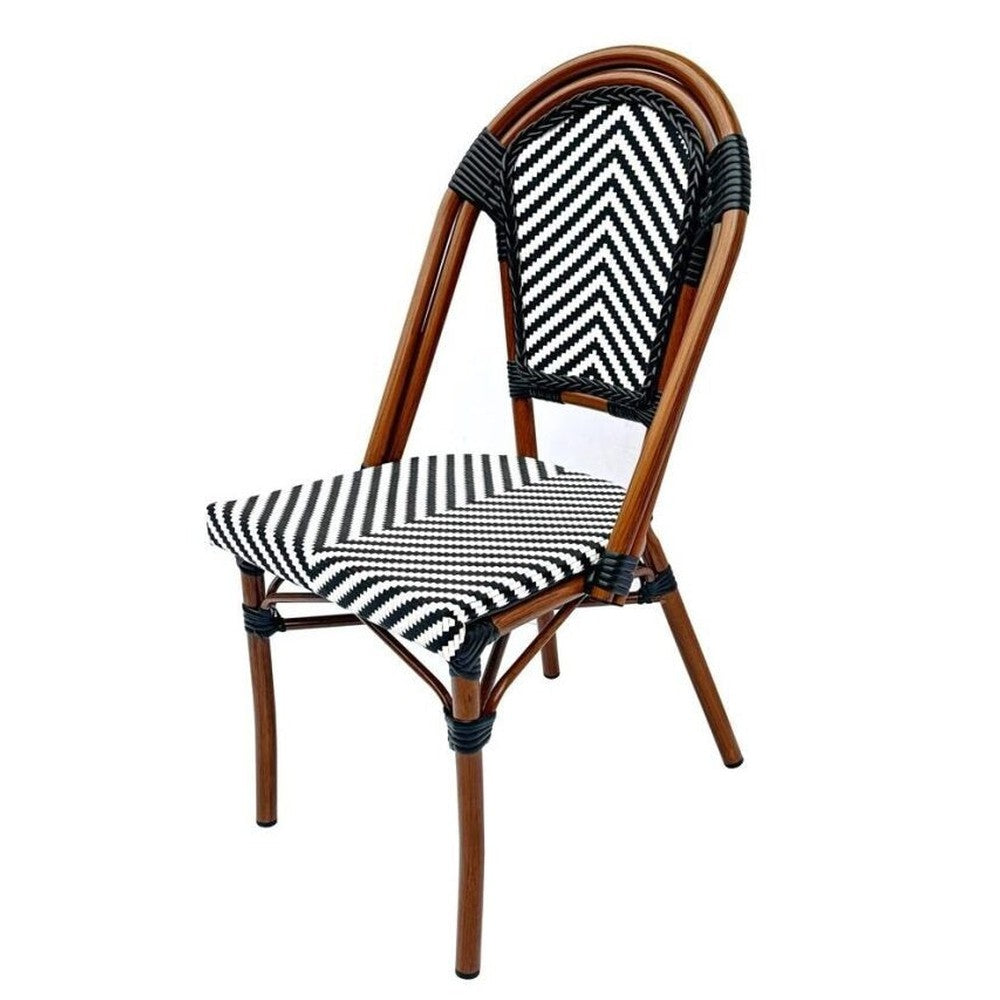 Bistro Patio Dining Chairs With ToughTex Fabric and Brush Stroke Painted Aluminum Frames