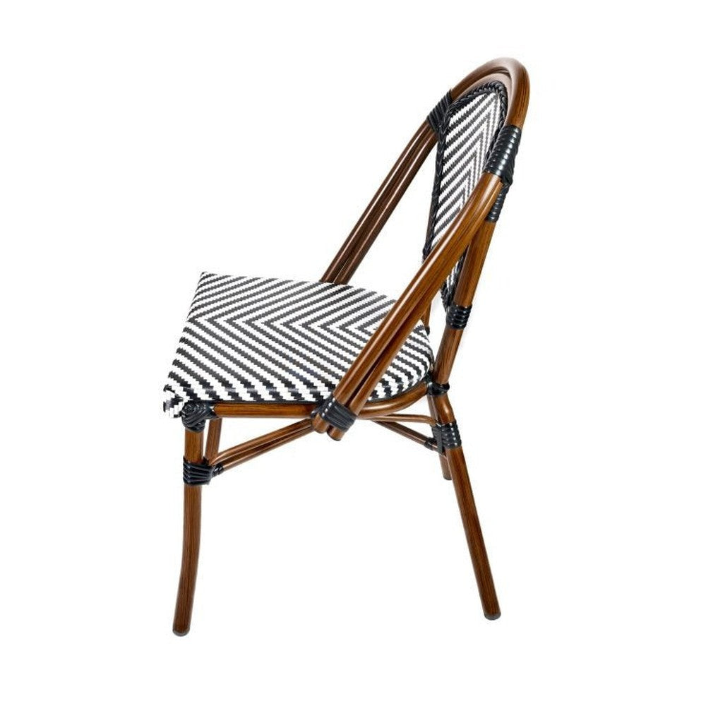 Bistro Patio Dining Chairs With ToughTex Fabric and Brush Stroke Painted Aluminum Frames