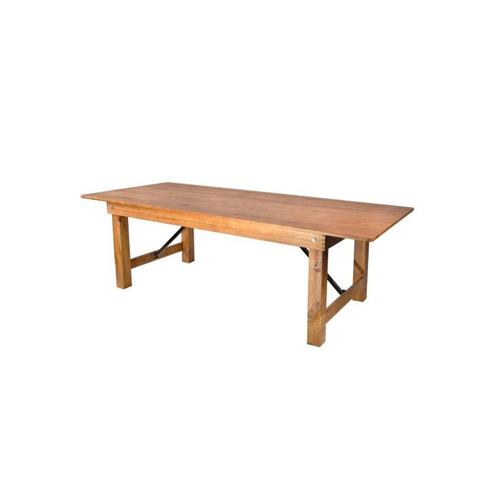 Rustic Solid Pine Folding Straight Leg Farm Table