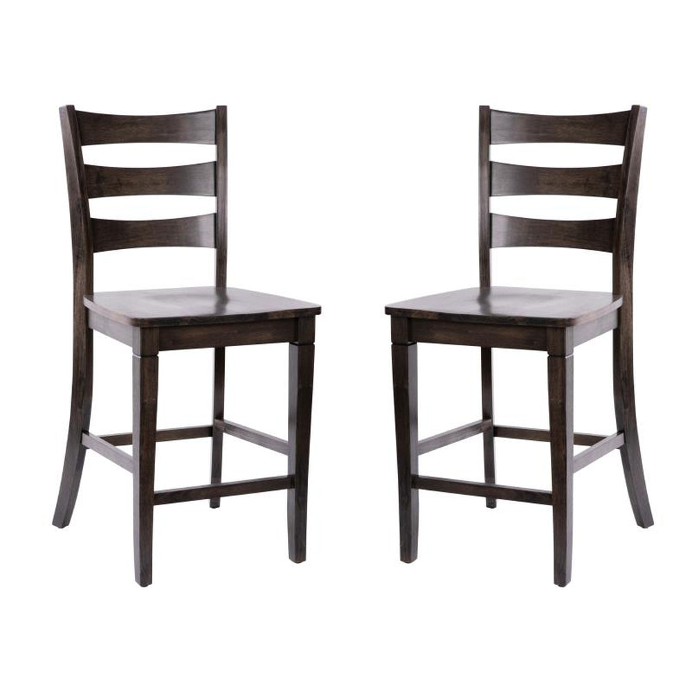 Liesel Set of 2 Commercial Grade Solid Wood Modern Farmhouse Bar Stools