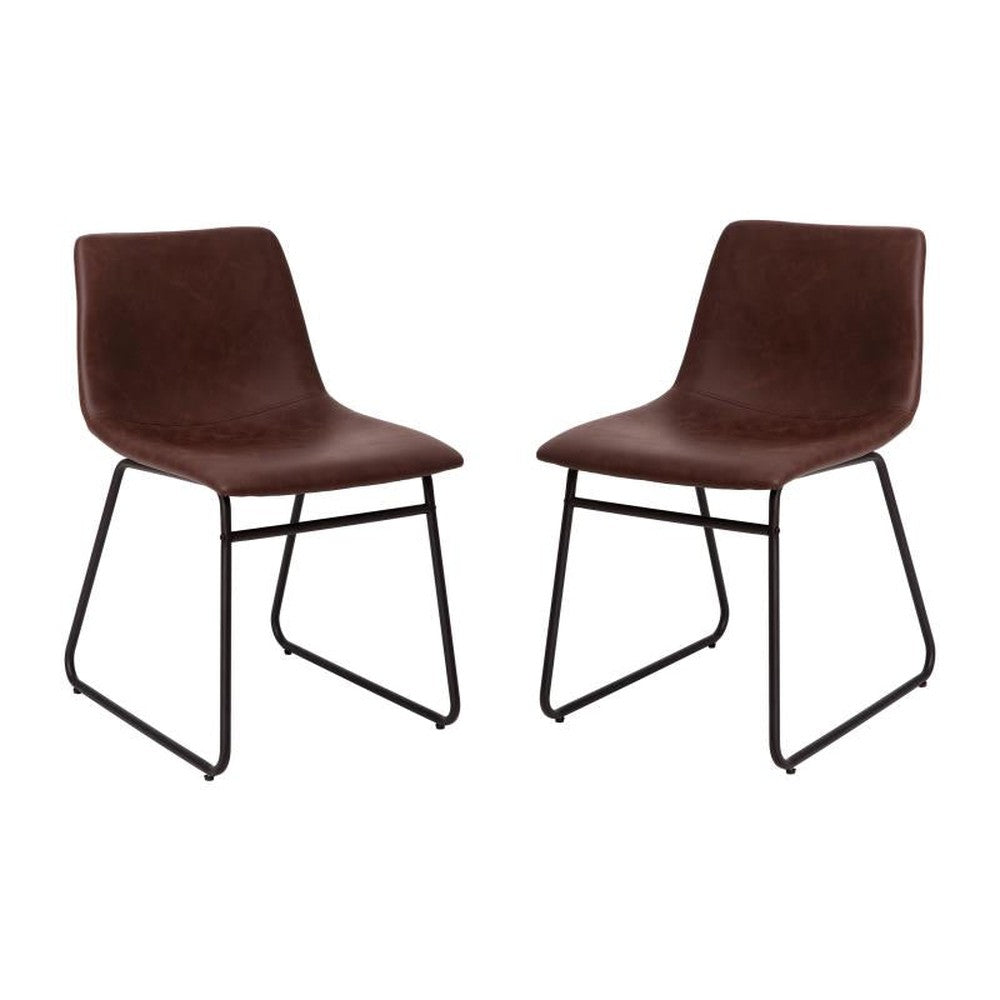 Reagan Commercial Grade LeatherSoft Side Chairs - Set of 2