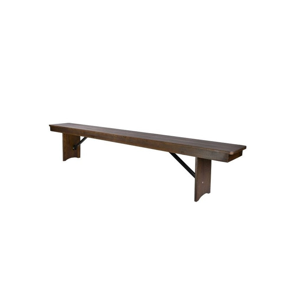 Rustic Solid Pine Folding Farm Bench 96"