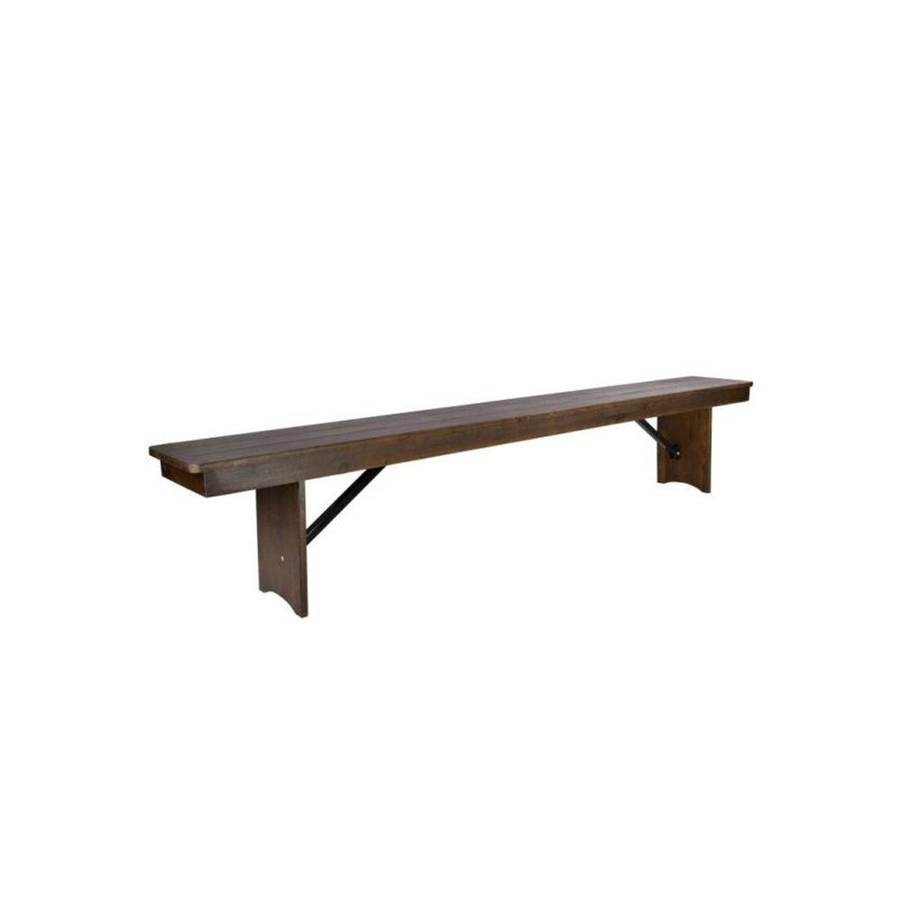 Rustic Solid Pine Folding Farm Bench 96"