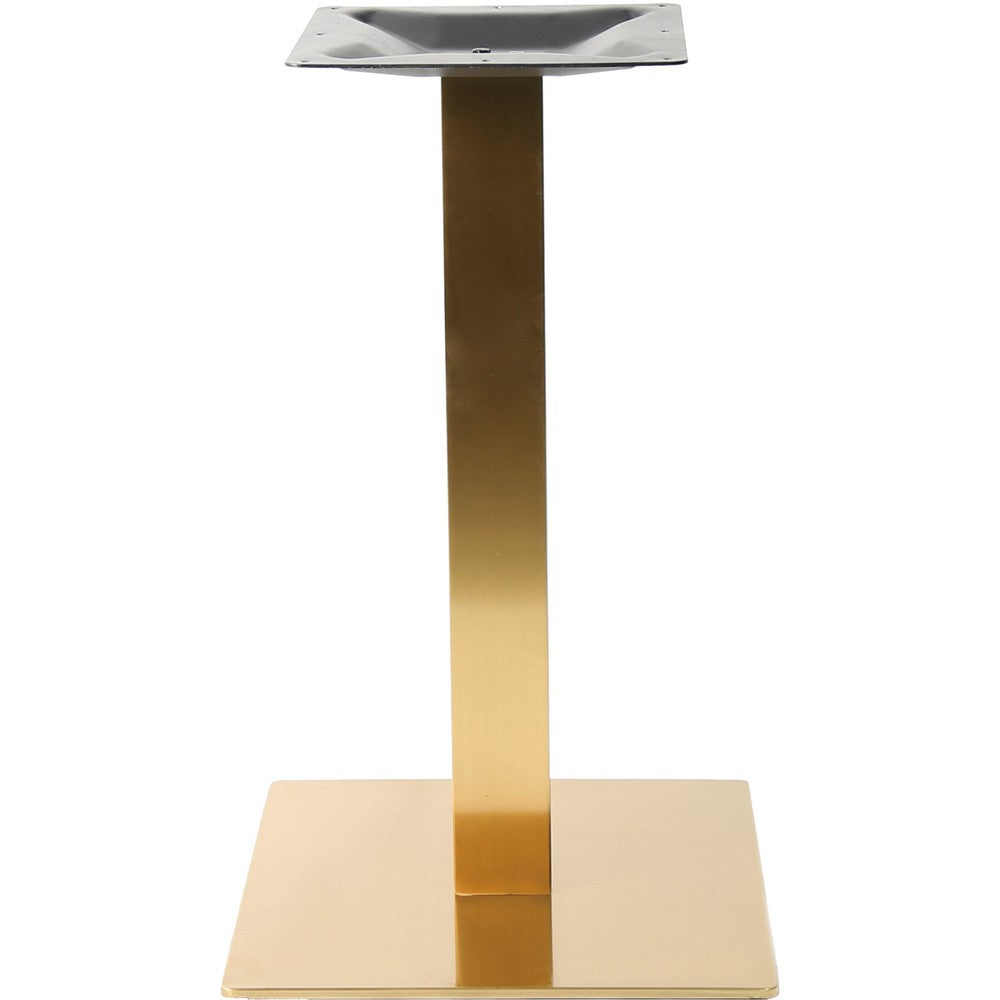 17" Square #304 Grade Brushed Gold Stainless Steel Outdoor Table Base