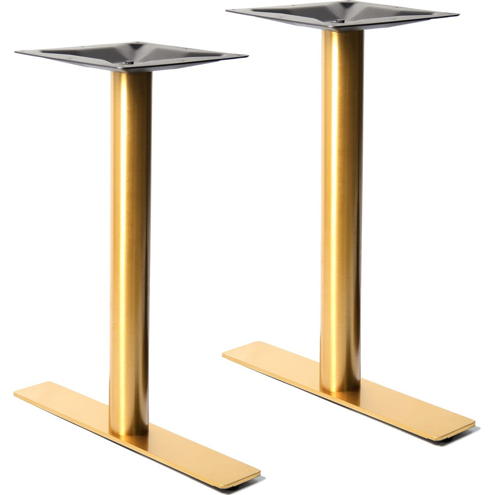 4"x24" #304 Grade Brushed Gold Stainless Steel Outdoor T-Base