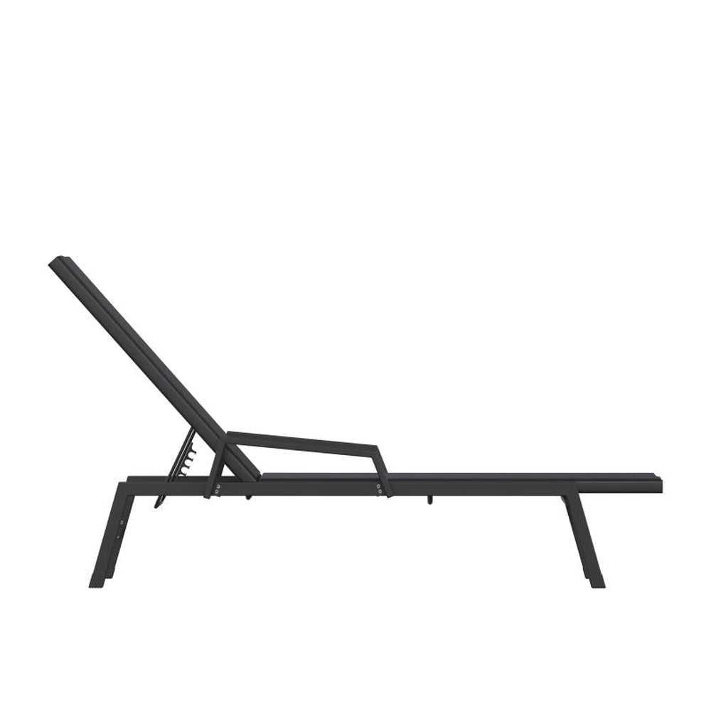 Brazos Adjustable Outdoor Chaise Lounge Chair with Arms