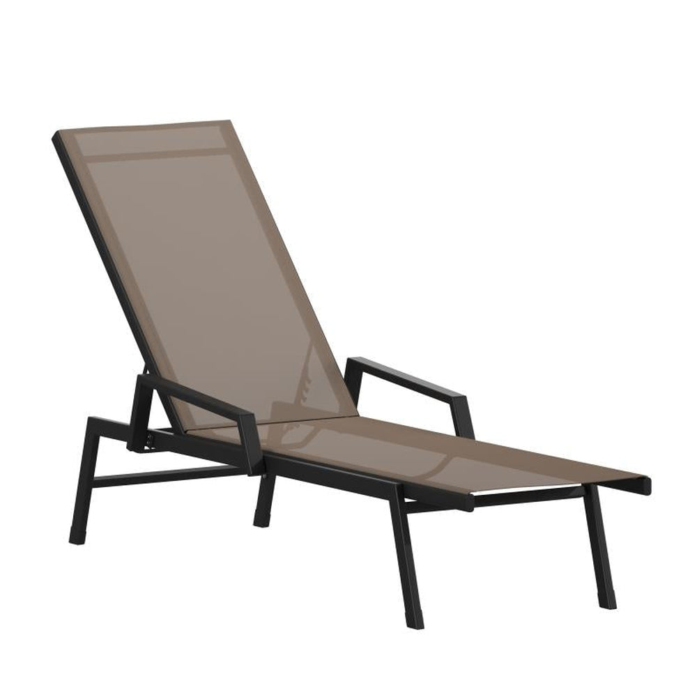 Brazos Adjustable Outdoor Chaise Lounge Chair with Arms