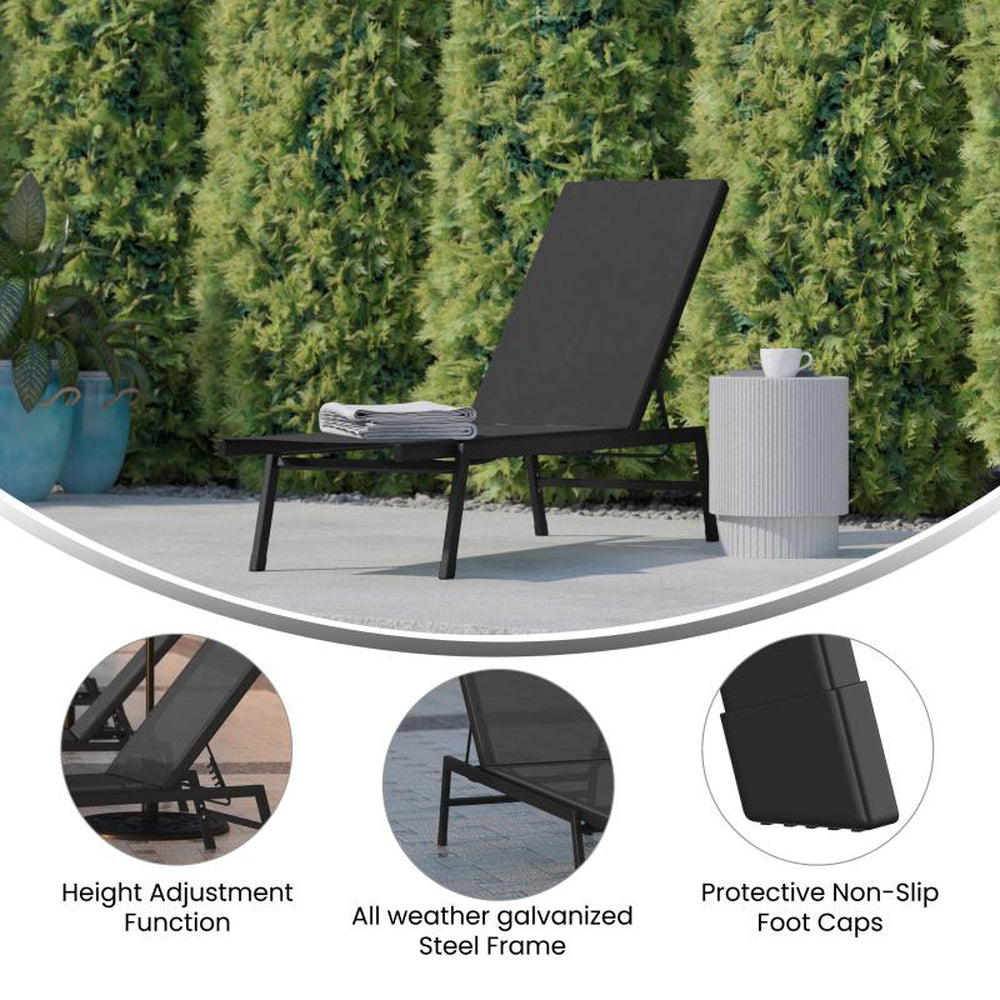 Brazos Adjustable Outdoor Chaise Lounge Chair