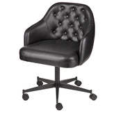 Button Tufted Upholstered Swivel Office Chair