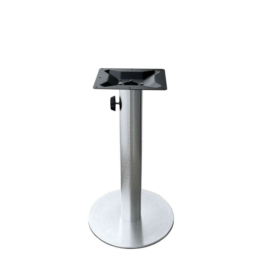 OD219 Brushed Aluminum Outdoor Table Base with Umbrella Hole