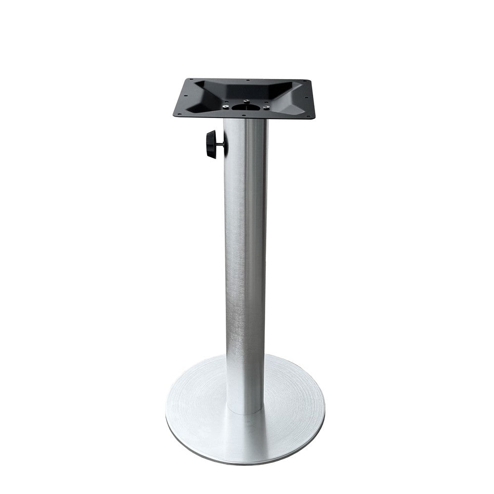 OD219 Brushed Aluminum Outdoor Table Base with Umbrella Hole