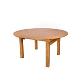 Rustic Solid Pine Round Folding Straight Leg Farm Table